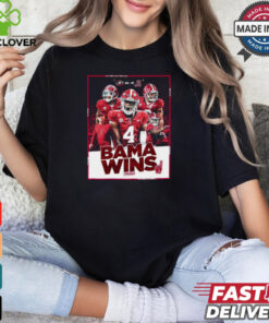 Bama Wins Alabama Crimson Tide 41 – 34 Georgia Bulldogs Alabama Survives In Tuscaloosa Poster t hoodie, sweater, longsleeve, shirt v-neck, t-shirt