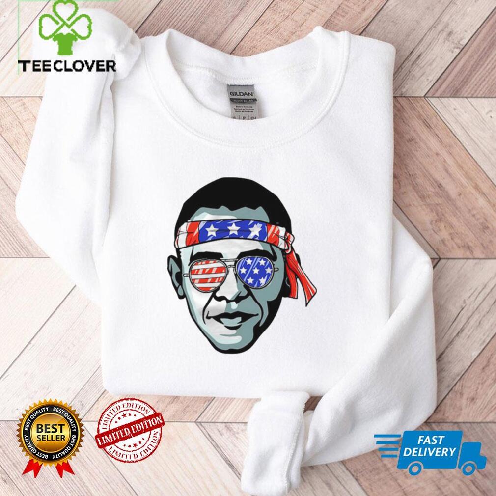 Barack Obama Usa Glasses Bandana Patriotic Proud Democrat T Shirt