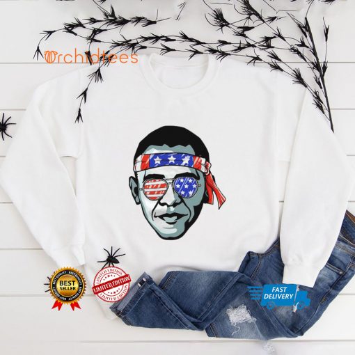 Barack Obama Usa Glasses Bandana Patriotic Proud Democrat T Shirt