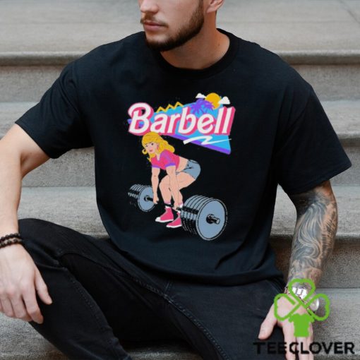 Barbie lifting barbell shirt