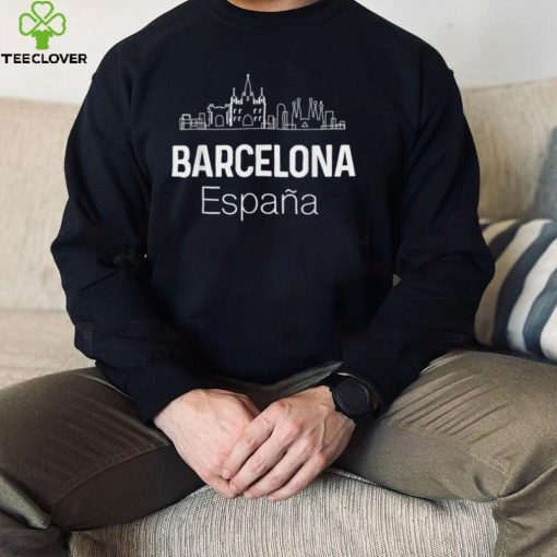 Barcelona Espana Spain Est. Souvenir Flag Map Vacation T Shirt