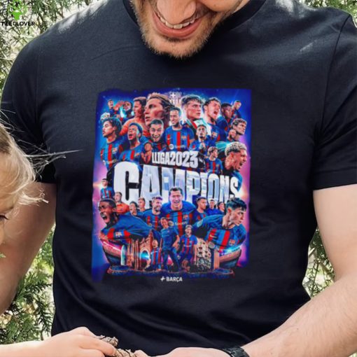 Barcelona FC LLiga 2023 Campions poster hoodie, sweater, longsleeve, shirt v-neck, t-shirt