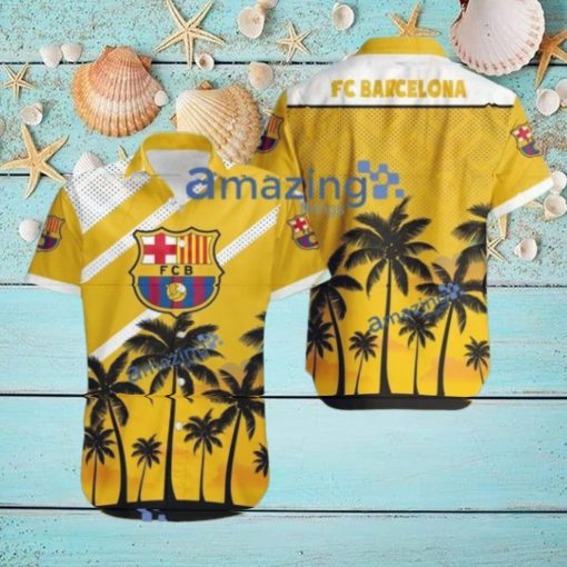 Barcelona FC Logo Button Down Hawaiian Shirt Hip Summer Trend