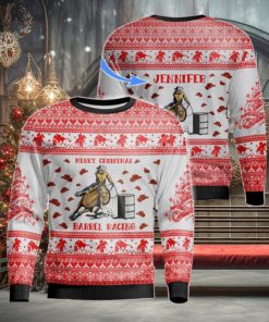 Barrel Racing Personalized Name Christmas Gift Ugly Christmas Sweater