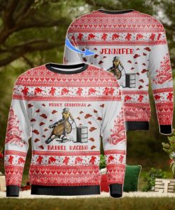 Barrel Racing Personalized Name Christmas Gift Ugly Christmas Sweater