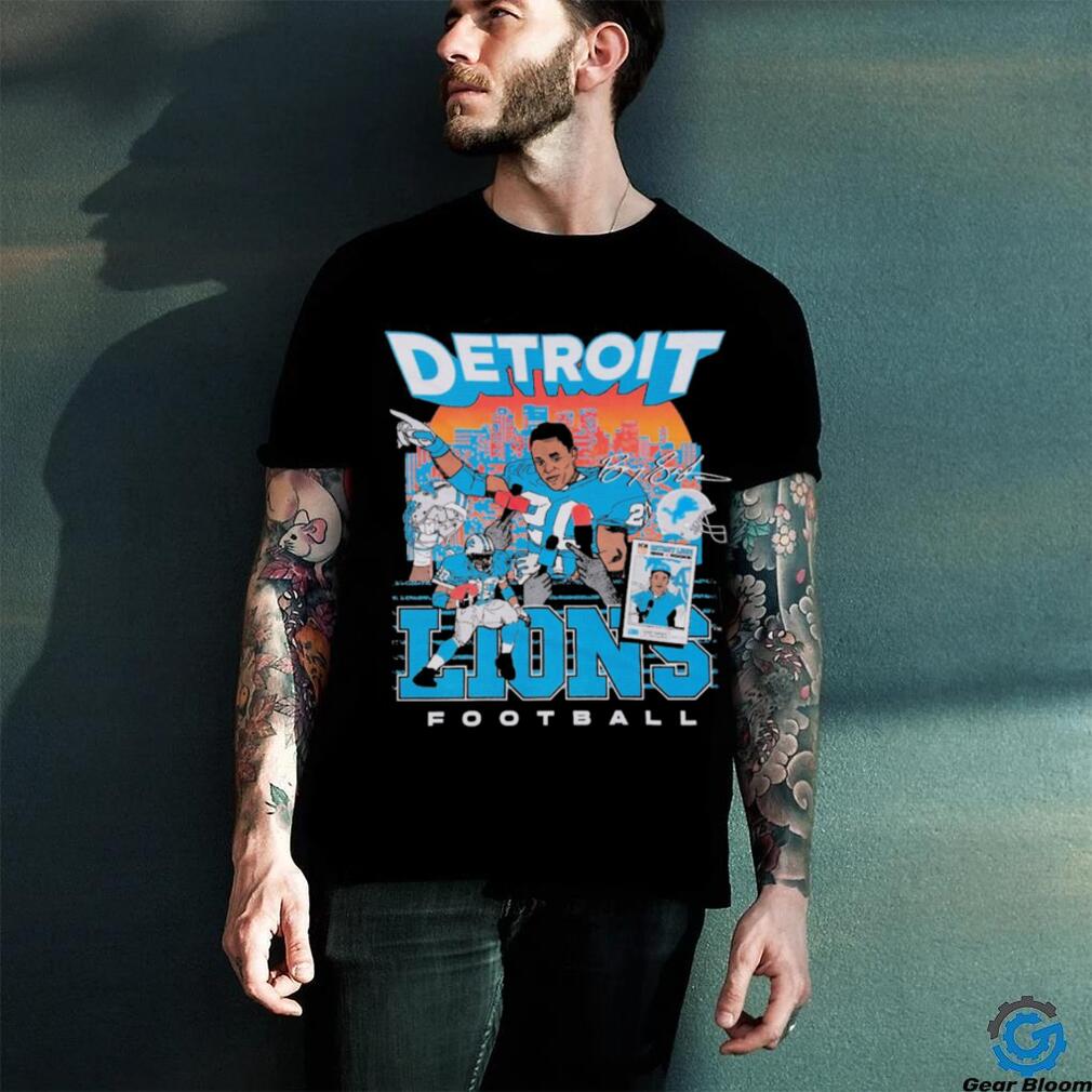 Detroit Lions Player Barry Sander Nfl Team Champs T Shirt Vintage Men Gift