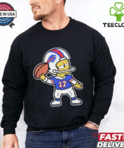 Bart Simpson Josh Allen Buffalo Bills player helmet t shirt