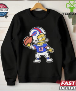 Bart Simpson Josh Allen Buffalo Bills player helmet t shirt