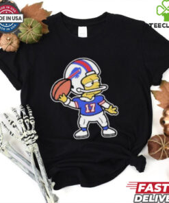 Bart Simpson Josh Allen Buffalo Bills player helmet t shirt