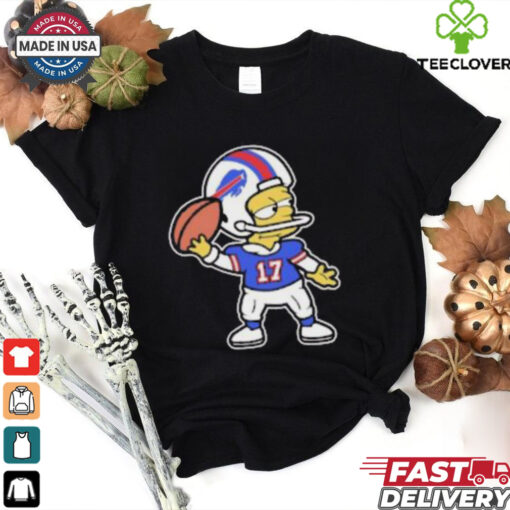 Bart Simpson Josh Allen Buffalo Bills player helmet t shirt
