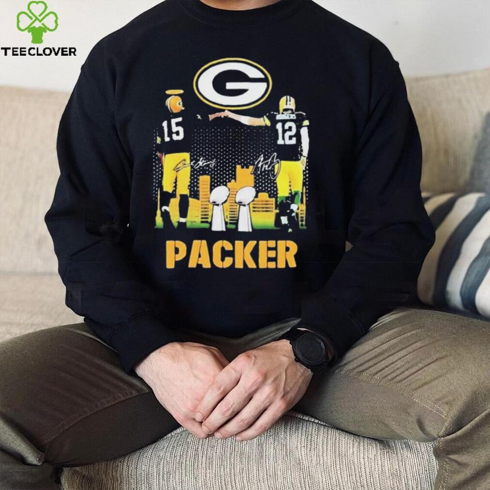 Bart Starr Aaron Rodgers Signature Super Bowl 2022 Green Bay Packers T shirt Bart Starr Aaron Rodgers Signature Super Bowl 2022 Green Bay Packers T shirt