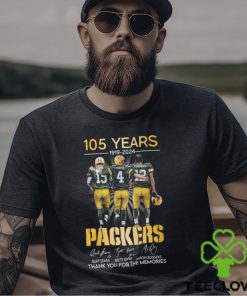 Bart Starr Brett Favre Aaron Rodgers Packers 105 years 1919 2024 signatures shirt