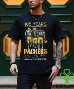 Bart Starr Brett Favre Aaron Rodgers Packers 105 years 1919 2024 signatures shirt