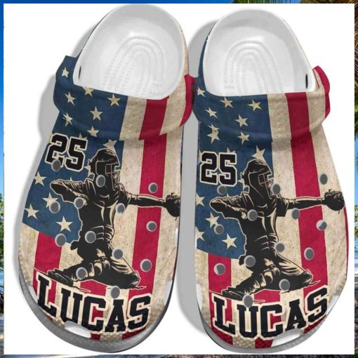 Baseball 4th of July Usa Flag Crocs