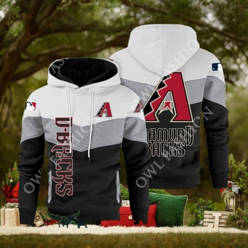 Baseball Arizona Diamondbacks Team MLB Black White Printed Hoodie