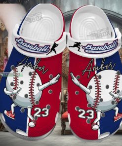 Baseball Ball Dabbing Cute – Custom Name Number Crocs
