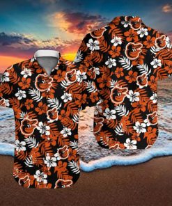 Baseball Baltimore Orioles Floral Tropicial Hawaiian Shirt