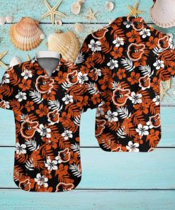 Baseball Baltimore Orioles Floral Tropicial Hawaiian Shirt