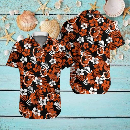 Baseball Baltimore Orioles Floral Tropicial Hawaiian Shirt