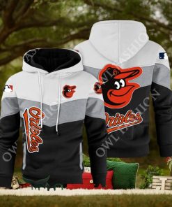 Baseball Baltimore Orioles Team MLB Black White Printed Hoodie