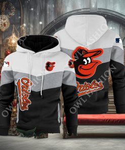 Baseball Baltimore Orioles Team MLB Black White Printed Hoodie