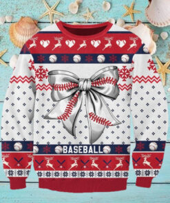 Baseball Bow Ugly Sweater Baseball Player