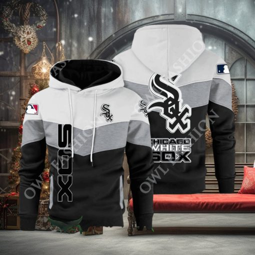 Baseball Chicago White Sox Team MLB Black White Printed Hoodie