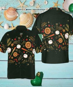 Baseball Christmas Hawaiian Shirt Xmas Button Up Shirt Gifts For Baseball Lovers