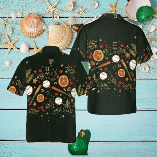 Baseball Christmas Hawaiian Shirt Xmas Button Up Shirt Gifts For Baseball Lovers