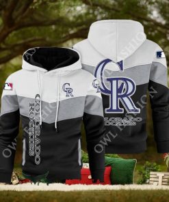 Baseball Colorado Rockies Team MLB Black White Printed Hoodie