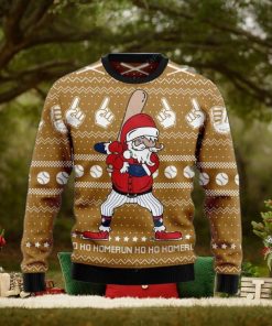 Baseball Ho Ho Homerun Ugly Christmas Sweater, Ugly Sweater