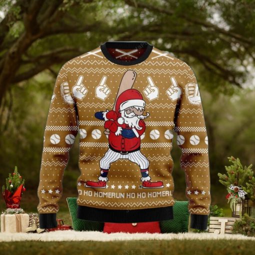 Baseball Ho Ho Homerun Ugly Christmas Sweater, Ugly Sweater