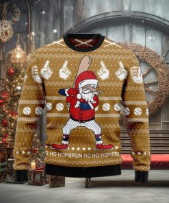 Baseball Ho Ho Homerun Ugly Christmas Sweater, Ugly Sweater