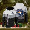 Baseball Houston Astros Team MLB Black White Printed Hoodie