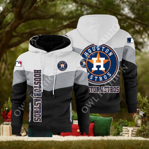 Baseball Houston Astros Team MLB Black White Printed Hoodie