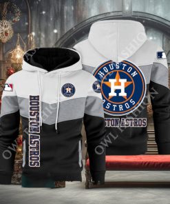 Baseball Houston Astros Team MLB Black White Printed Hoodie