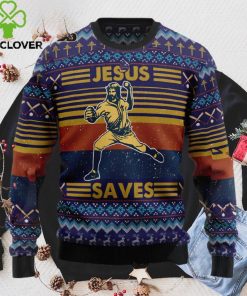 Baseball Jesus Save Ugly Christmas Sweater, Xmas Sweatshirt