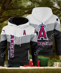 Baseball Los Angeles Angels Team MLB Black White Printed Hoodie