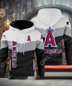 Baseball Los Angeles Angels Team MLB Black White Printed Hoodie