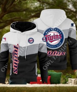 Baseball Minnesota Twins Team MLB Black White Printed Hoodie