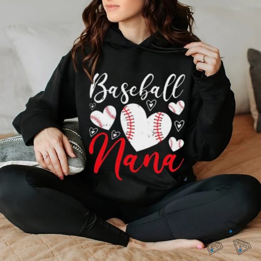 Baseball Nana American Game Heart Retired Grandmother Shirt
