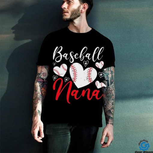 Baseball Nana American Game Heart Retired Grandmother Shirt