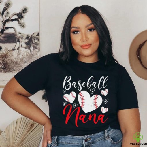 Baseball Nana American Game Heart Retired Grandmother Shirt