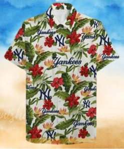 Baseball New York Yankees Funny Hawaiian Shirt Tropical Flower Pattern Beach Lovers Gift