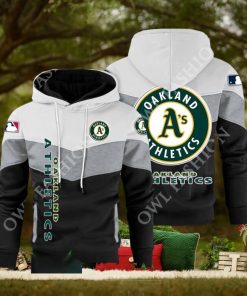 Baseball Oakland Athletics Team MLB Black White Printed Hoodie