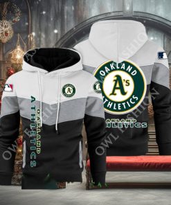 Baseball Oakland Athletics Team MLB Black White Printed Hoodie