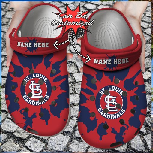 Baseball Personalized St. Louis Cardinals Color Splash Clog Shoes