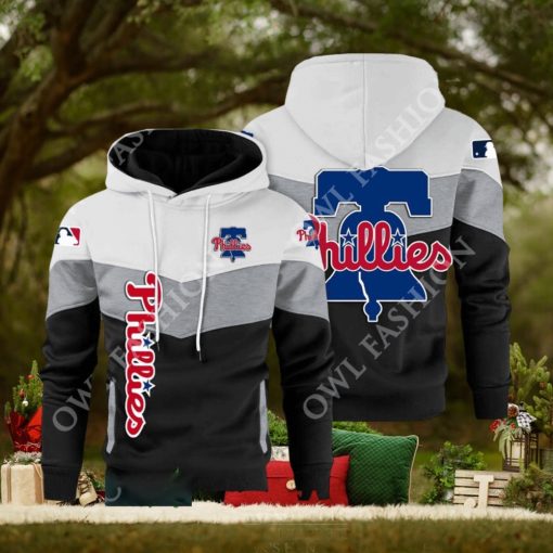 Baseball Philadelphia Phillies Team MLB Black White Printed Hoodie