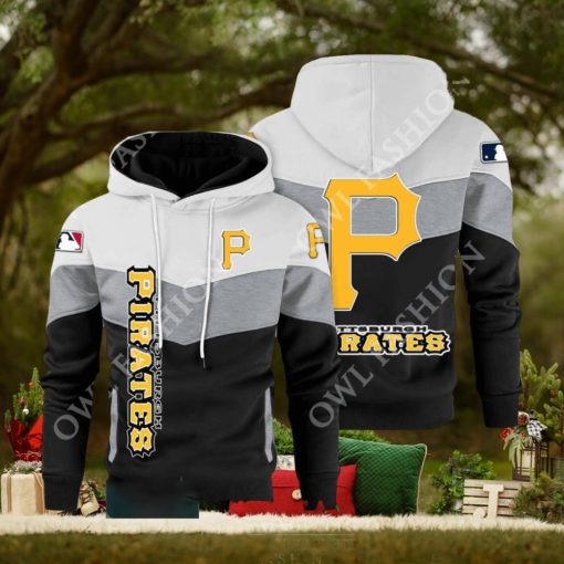 Baseball Pittsburgh Pirates Team MLB Black White Printed Hoodie