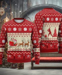 Baseball Reindeer Christmas Sweater Trending For Men And Women Gift Holidays